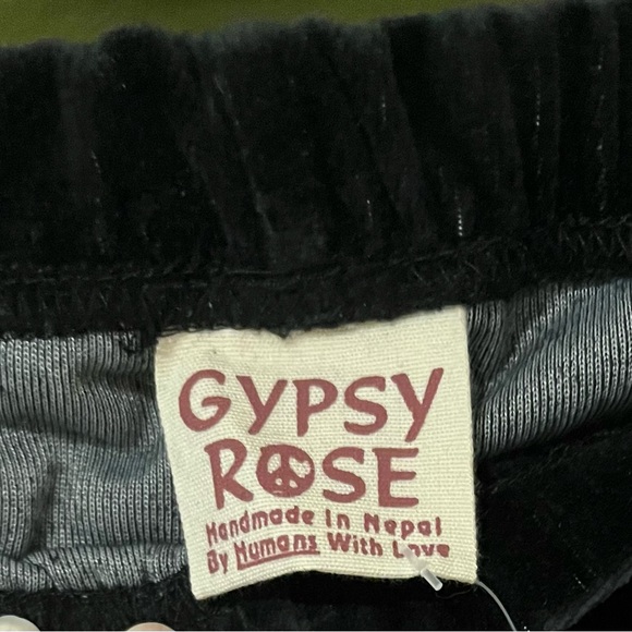 Faux Velvet Flared Pants with Tree of Life L/XL Boho Hippie - Picture 4 of 8